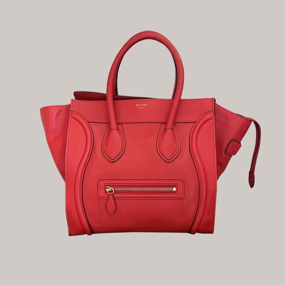 Phoebe Philo Era EUC Authentic Celine Large Luggage Red Handbag Tote Red insert - Picture 1 of 15